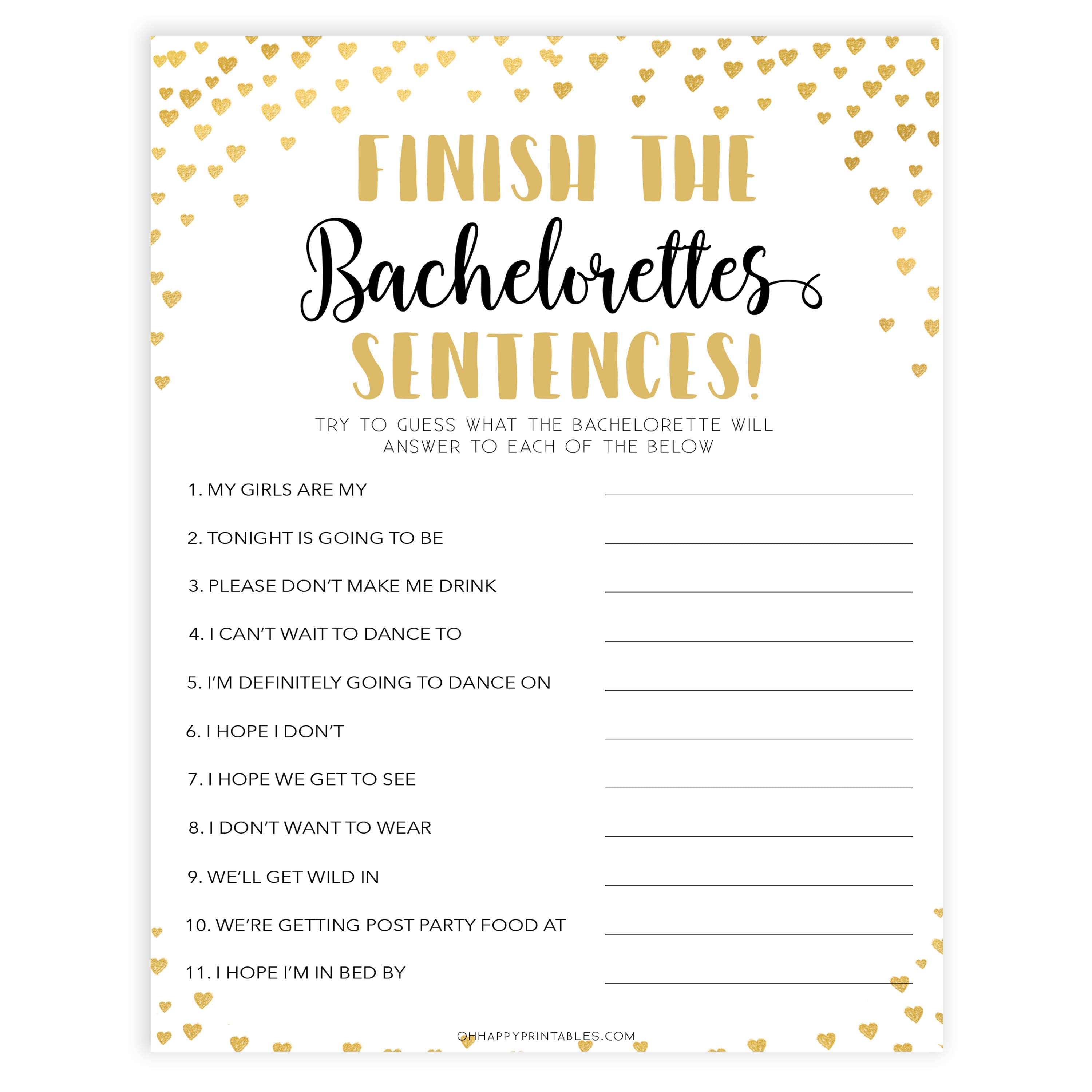 Fun Bachelorette Party Games Oh Happy Printables - Shop on Pinterest