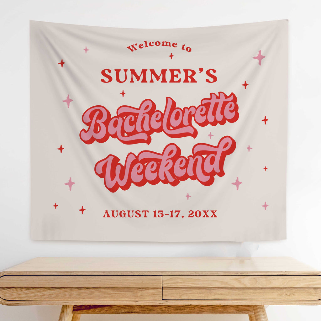 Retro Bachelorette Party Welcome Backdrop – OhHappyPrintables