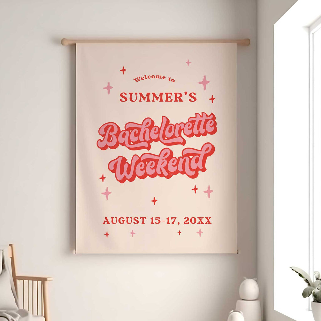 Retro Bachelorette Party Welcome Backdrop – OhHappyPrintables