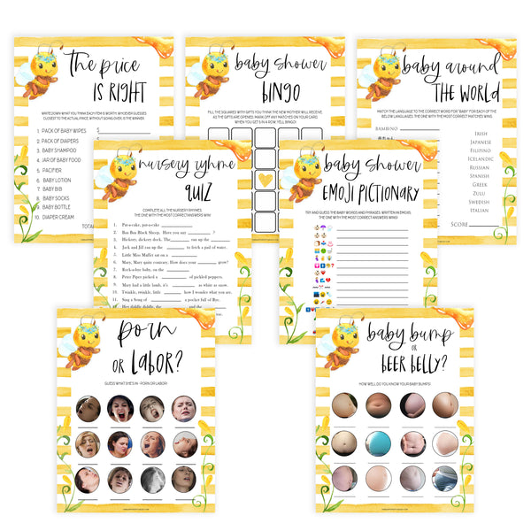 Baby Shower Word Scramble - Mommy To BEE Printable Baby Games –  OhHappyPrintables