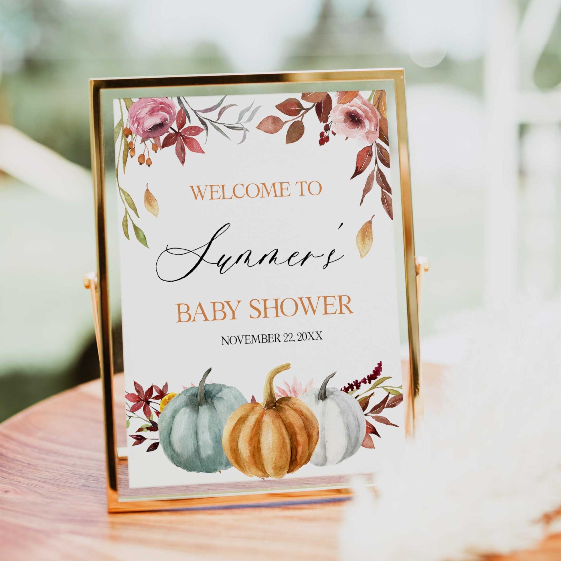 Pumpkin Baby Shower Signs, Printable Templates - My Party Design