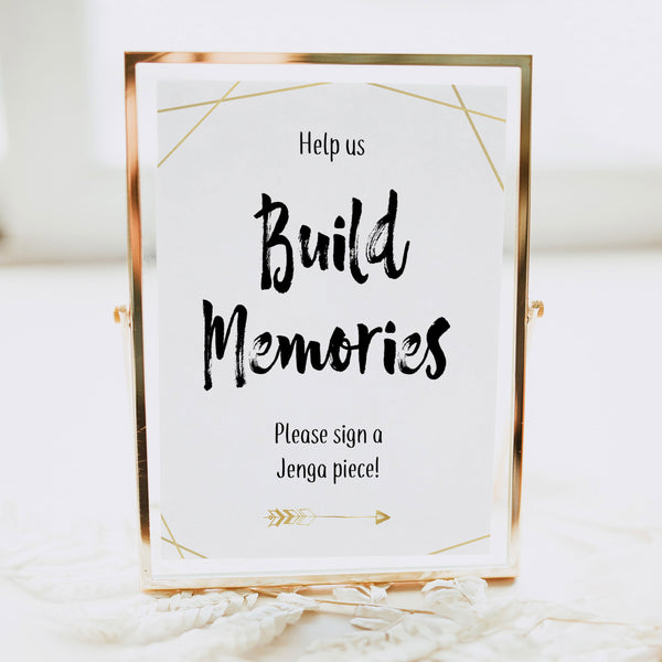 Build Memories Jenga Table Sign - Printable Bride Tribe Wedding Signs –  OhHappyPrintables