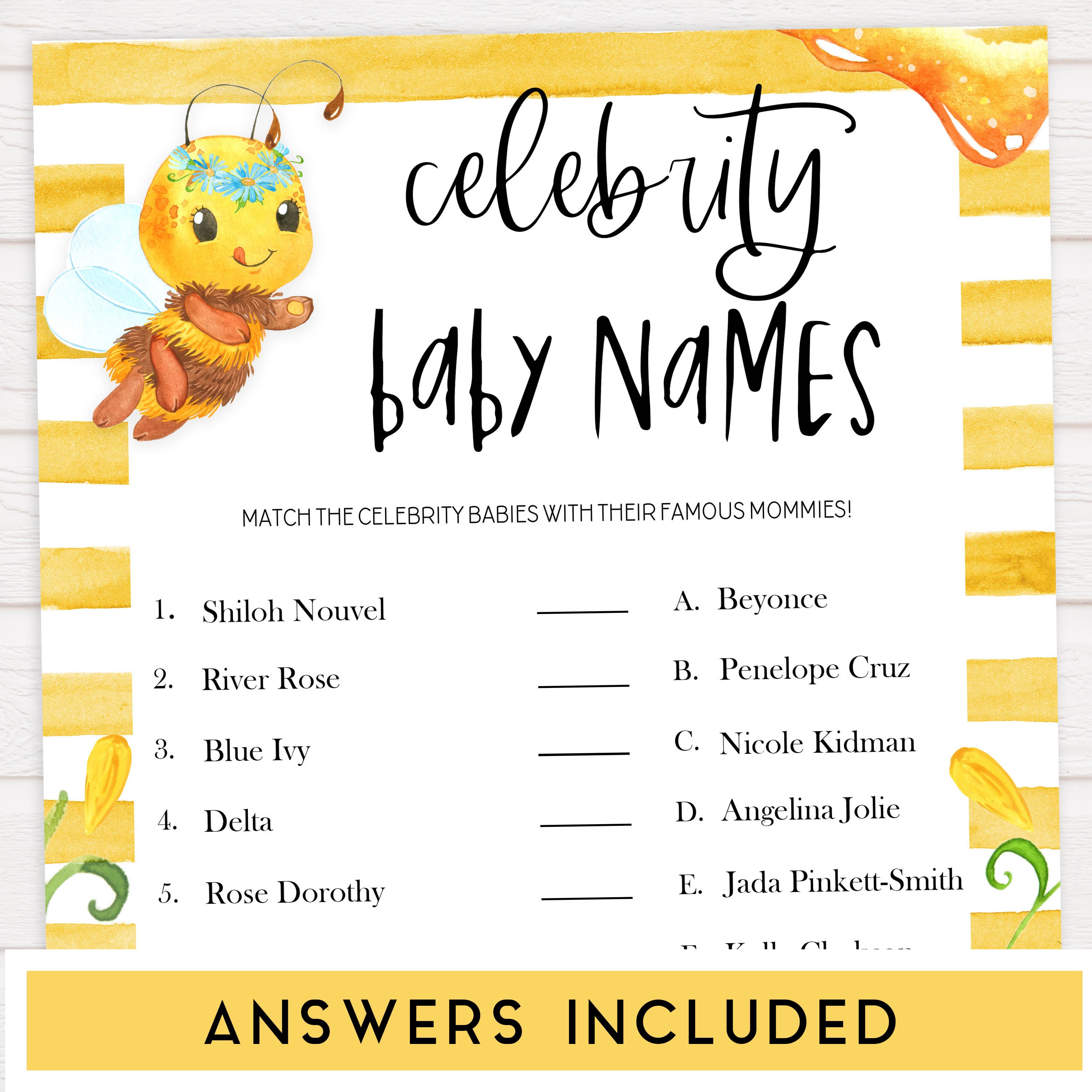 Winnie The Pooh Baby Shower Game Card - Price Is Right