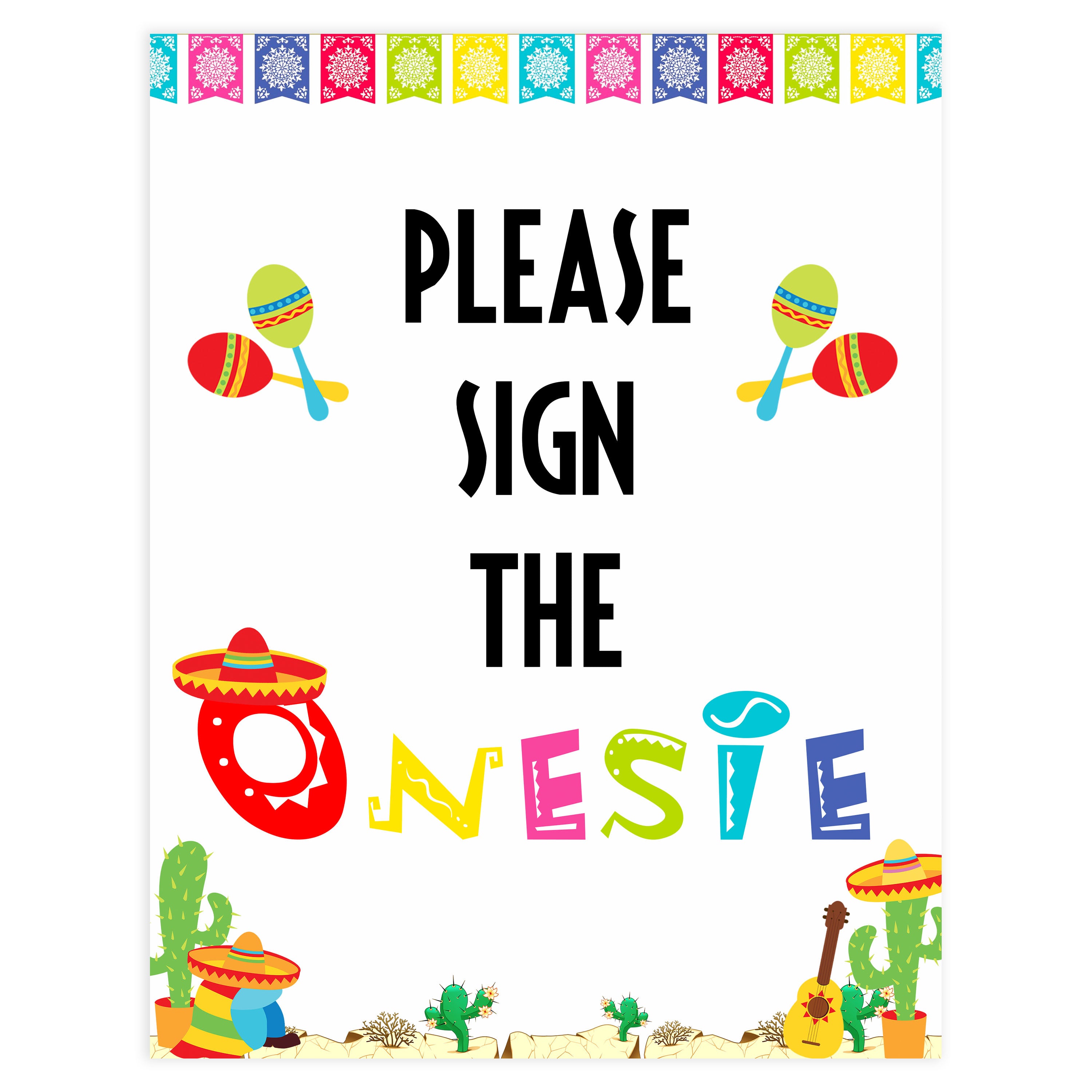 please sign the onesie game, Printable baby shower games, Mexican fiesta fun baby games, baby shower games, fun baby shower ideas, top baby shower ideas, fiesta shower baby shower, fiesta baby shower ideas