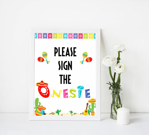 please sign the onesie game, Printable baby shower games, Mexican fiesta fun baby games, baby shower games, fun baby shower ideas, top baby shower ideas, fiesta shower baby shower, fiesta baby shower ideas