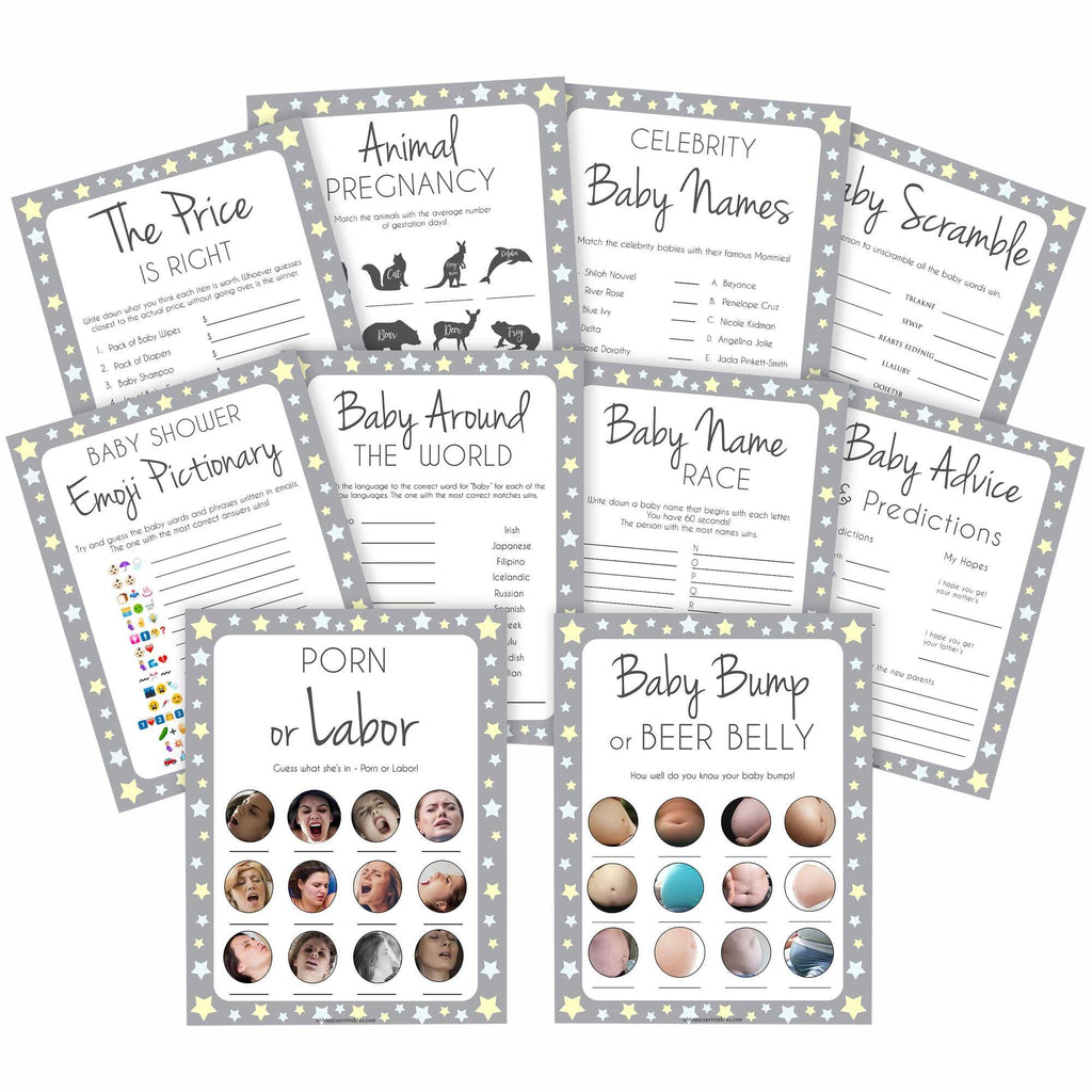 10 Pink Swash Baby Shower Games Bundle - Printable Baby Shower Games ...