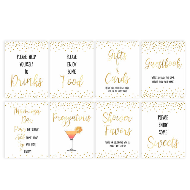 Gold Glitter Baby Signs – OhHappyPrintables