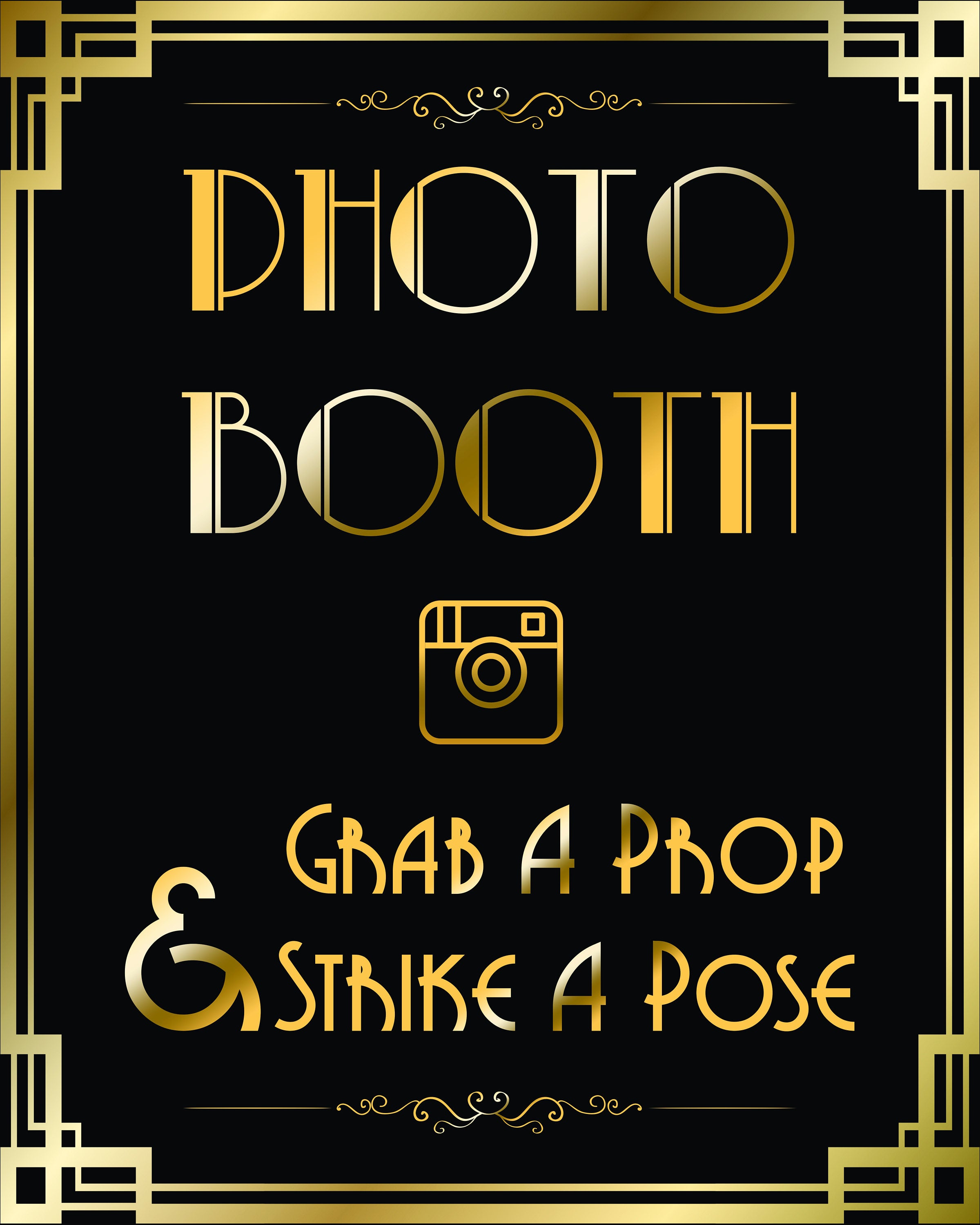photo booth grab a prop and strike a pose background inspirational quotes  typography lettering design Stock Vector | Adobe Stock