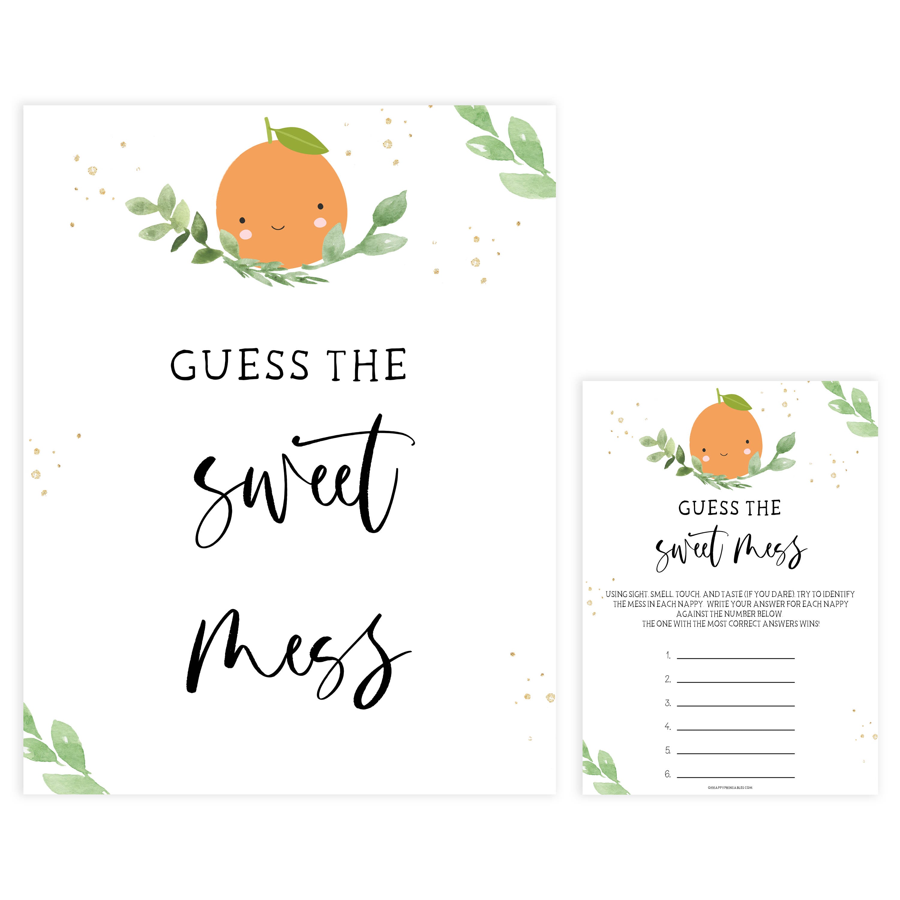 Guess The Sweet Mess - Little Cutie Printable Baby Shower Games –  OhHappyPrintables