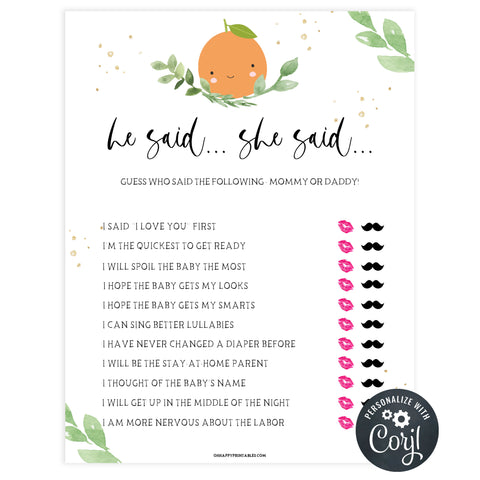 editable he said she said baby game, Printable baby shower games, little cutie baby games, baby shower games, fun baby shower ideas, top baby shower ideas, little cutie baby shower, baby shower games, fun little cutie baby shower ideas