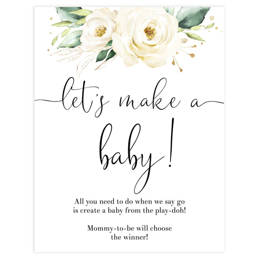 lets make a baby game, Printable baby shower games, shite floral baby games, baby shower games, fun baby shower ideas, top baby shower ideas, floral baby shower, baby shower games, fun floral baby shower ideas