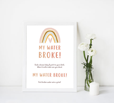 my water broke baby game, Printable baby shower games, boho rainbow baby games, baby shower games, fun baby shower ideas, top baby shower ideas, boho rainbow baby shower, baby shower games, fun boho rainbow baby shower ideas