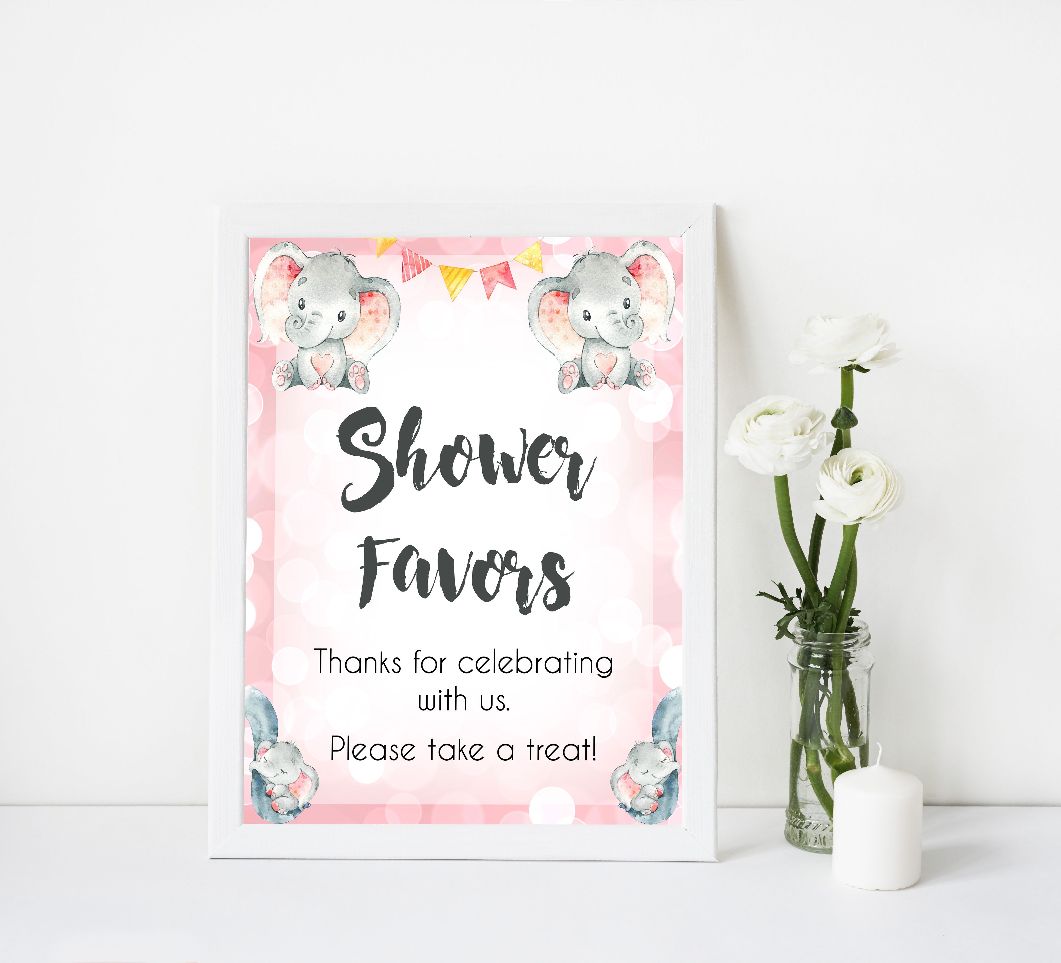 8 baby table sings, baby table signs pack, Pink elephant baby decor, printable baby table signs, printable baby decor, pink table signs, fun baby signs, fun baby table signs