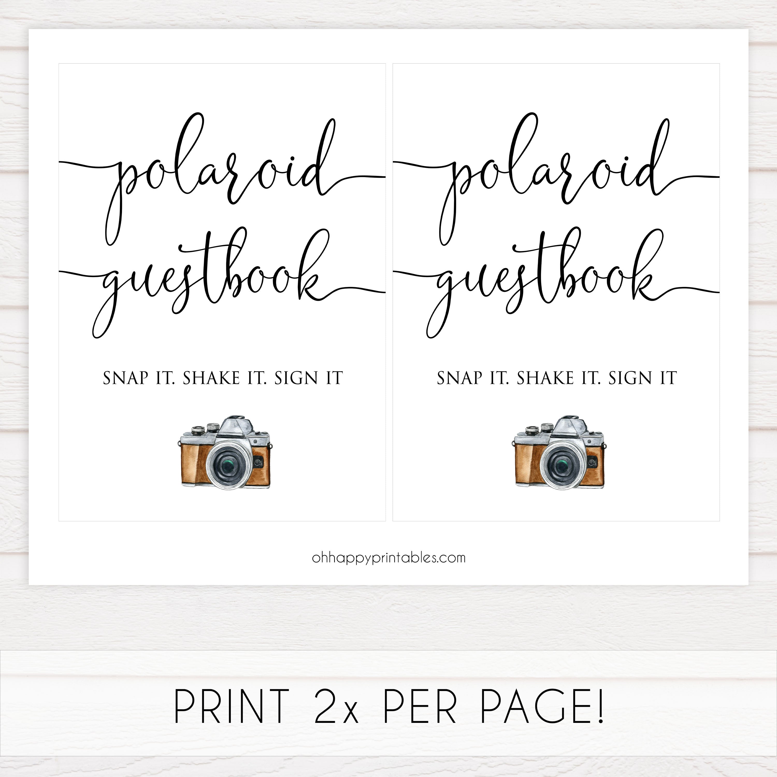 Polaroid Guestbook Printable, Polaroid Guest Book Printable, Polaroid  Wedding Guest Book, Polaroid Gue…