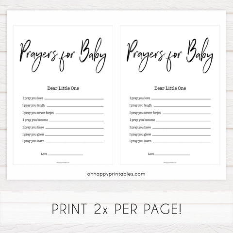 White Gender Neutral Prayers For The Baby, Baby Prayers, Prayers for The Baby, Baby Shower, Baby Shower Baby Prayers, Baby Prayers Cards, fun baby games, popular baby games