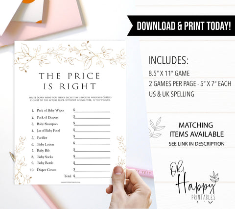 the price is right baby shower games, Printable baby shower games, gold leaf baby games, baby shower games, fun baby shower ideas, top baby shower ideas, gold leaf baby shower, baby shower games, fun gold leaf baby shower ideas