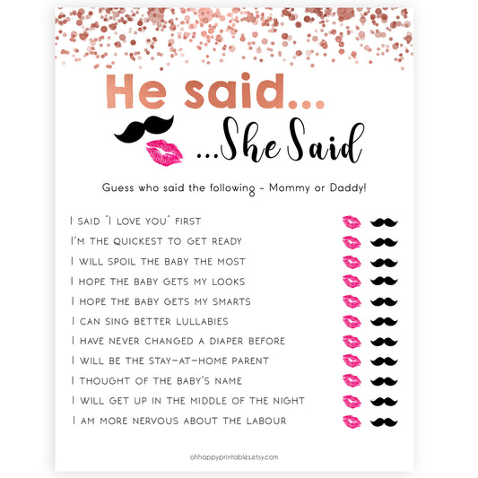 Printable Baby Shower Games, OhHappyPrintables