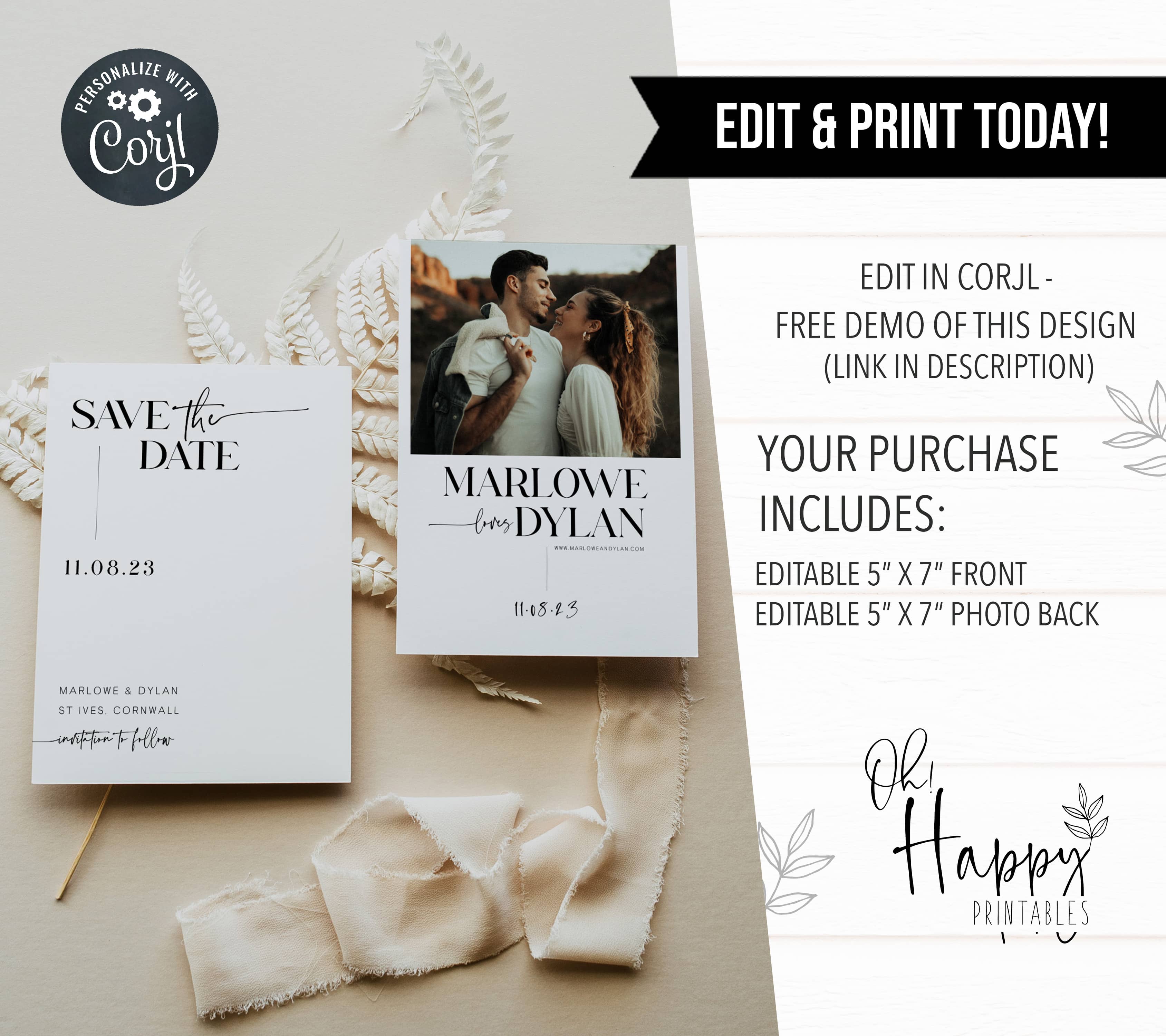 Modern Save the Date Cards