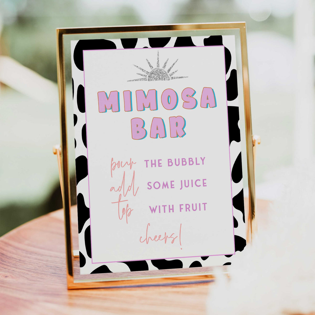 Mimosa Bar Sign Printable. Chalkboard Wedding Bar Sign By