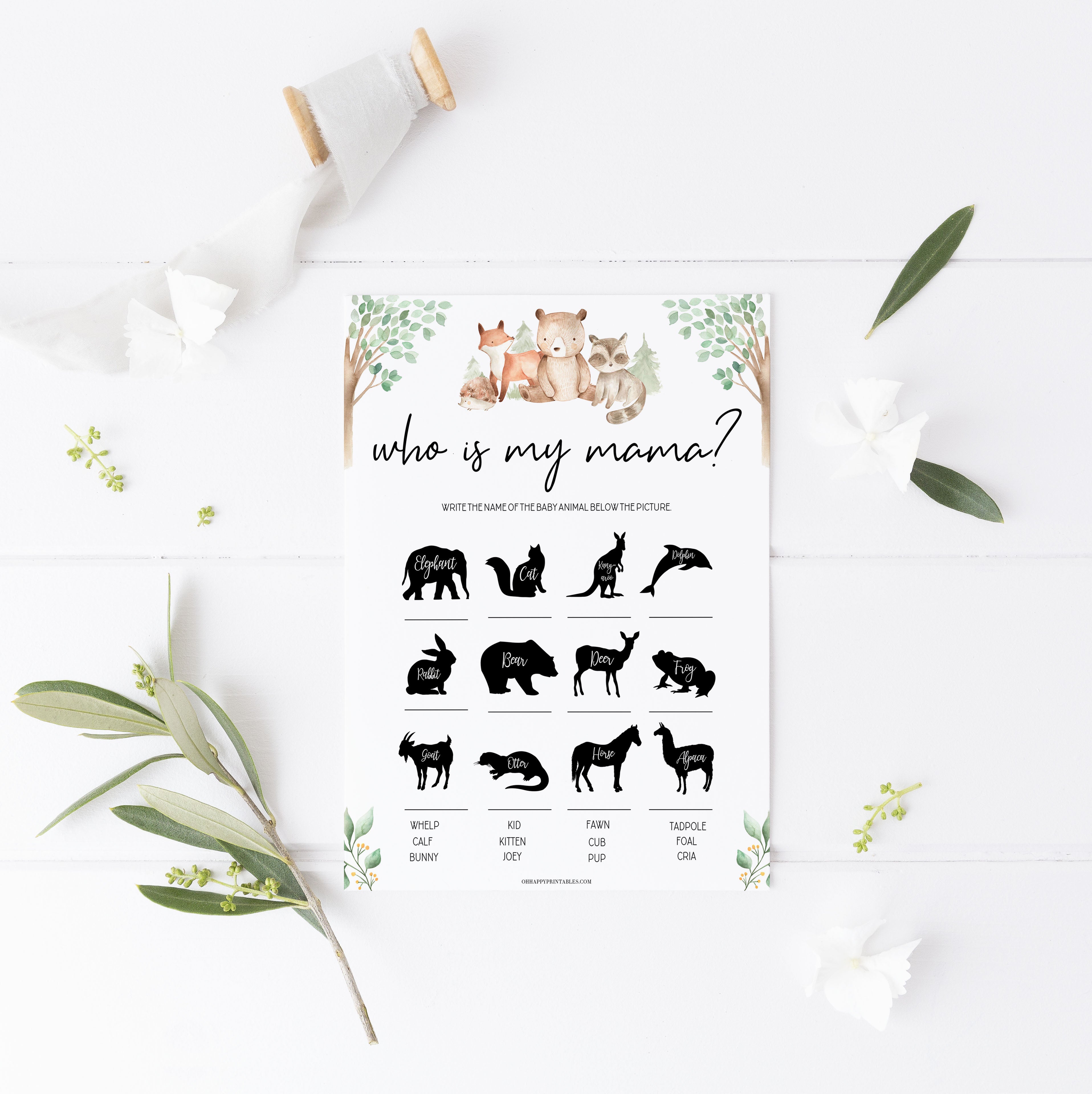 who is my mama baby shower game, Printable baby shower games, woodland animals baby games, baby shower games, fun baby shower ideas, top baby shower ideas, woodland baby shower, baby shower games, fun woodland animals baby shower ideas