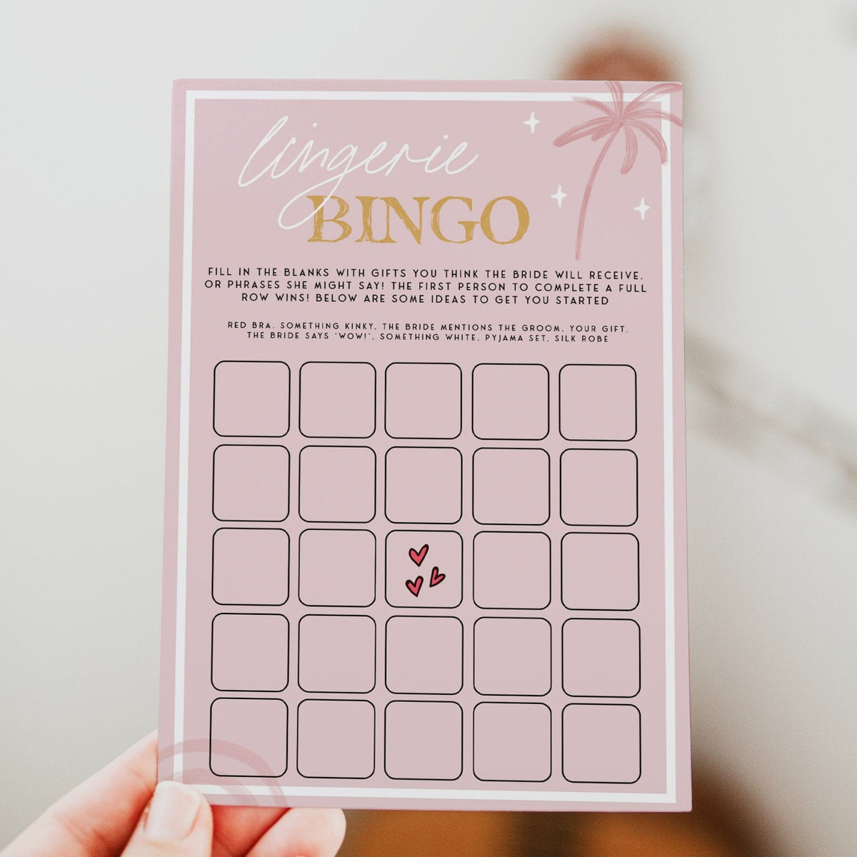 1200px x 1200px - EDITABLE Lingerie Bingo Game - Palm Springs Bachelorette Games â€“  OhHappyPrintables