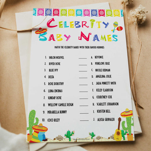 Baby Shower Games Celebrity Baby Name Game Baby Shower Party Boys Girls  Unisex