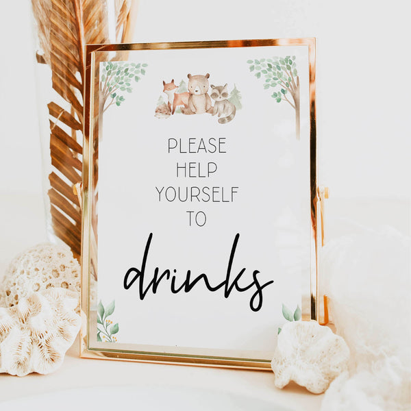 8 Baby Shower Table Signs - Woodland Printable Baby Shower Signs –  OhHappyPrintables