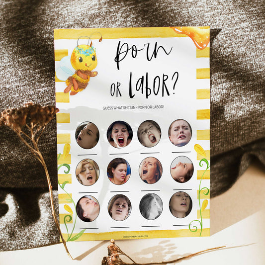 labor or porn baby game, labor porn game, Printable baby shower games, mommy bee fun baby games, baby shower games, fun baby shower ideas, top baby shower ideas, mommy to bee baby shower, friends baby shower ideas