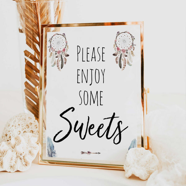 Guestbook Sign - Boho Dreams Printable Baby Shower Signs – OhHappyPrintables