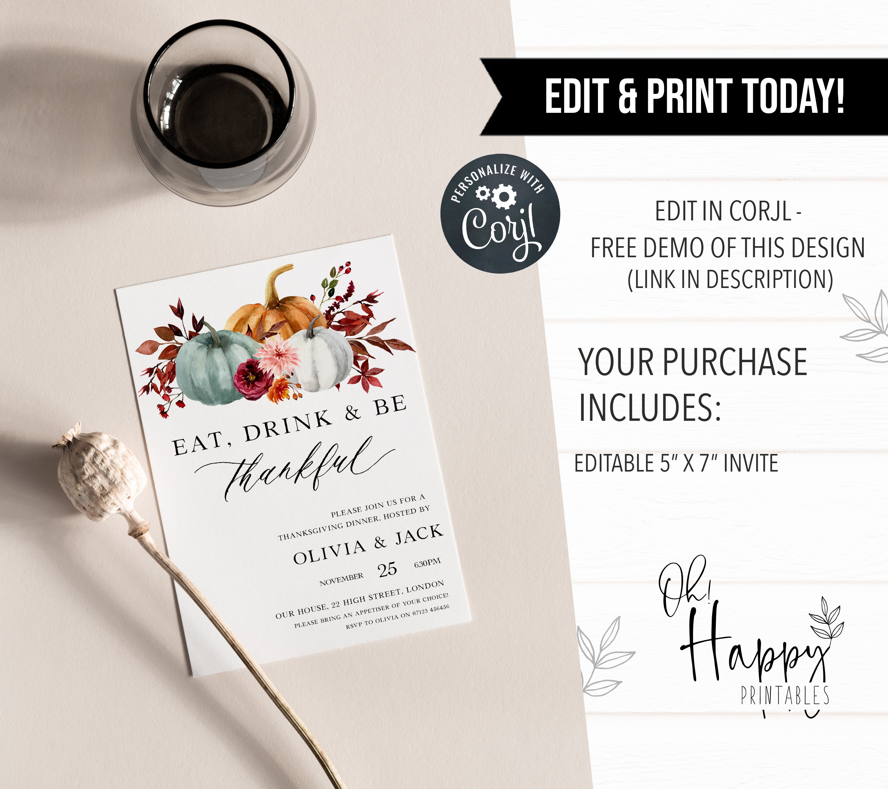 editable thanksgiving invitations, printable thanksgiving invitations, friendsgiving, thanksgiving, printable invites, 