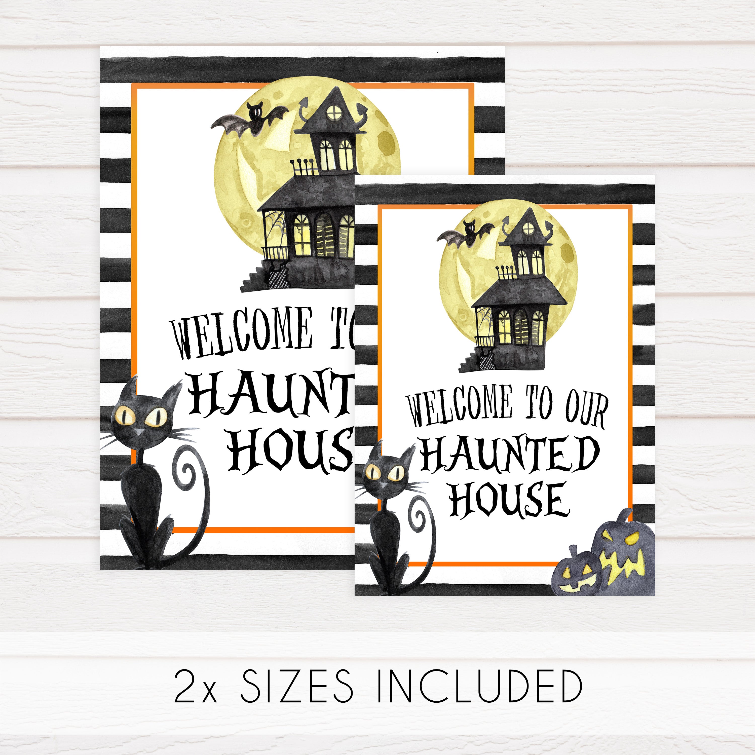 haunted house sign, halloween table signs, printable halloween table signs, spooky halloween decor, halloween decor